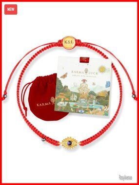 Handcrafted Bali Evil Eye Bracelet with Amethyst & Red String Protection,